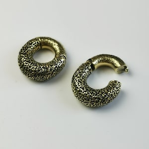 Gold Ear Weights,Hoops,Brass Ear Weights, Tribal Jewellery, Heavy Earrings, Gauge Jewelry, Gauge Earrings, Ear Stretchers, Hoop Weights