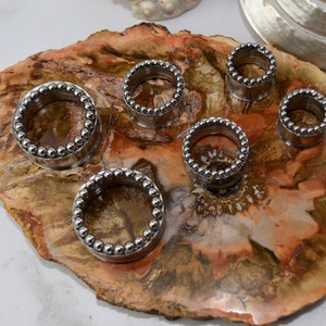 Silver Stainless Steel Tunnels,14mm,16mm,18mm,20mm,22mm,25mm,Eyelets,Gauge Jewelry,Dotted tunnel,Metal tunnels