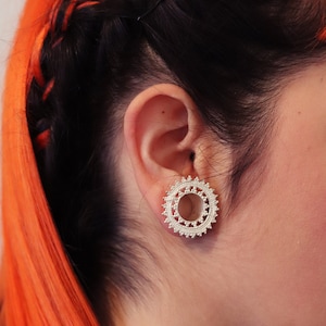 Silver Plated Tunnel,Ear Plugs Gauges,Ear Tunnels,Silver Gauges,Piercing Jewelry,Stretched Earlobes,16mm,18mm,20mm,22mm,25mm,28mm,30mm