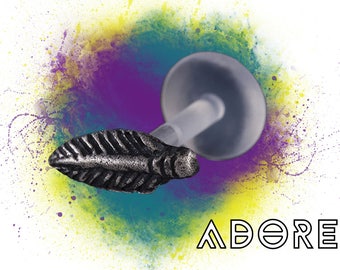 Labret, Tragus, Medusa, Monroe, plata, perforación, joyería corporal, tribal, plumas empujadas, alfileres sin hilos, extremos, se venden individualmente