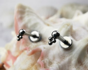 Labret de acero inoxidable, Tragus, Medusa, Monroe, perforación de plata, joyas corporales, pasador roscado, extremo roscado