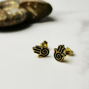 Brass Ear Studs,Hamsa Earrings,Hand Made Earrings, Brass Earrings,Golden Earrings,Ear Studs,Tribal Ear Jewellery,Boho Jewellery