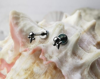Stainless Steel Labret,Tragus,Medusa,Monroe,Silver Piercing,Body Jewellery,Threaded pin,Threaded end