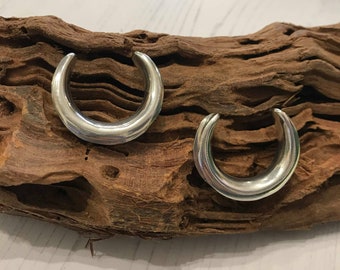 Silver Ear Saddles,Brass Ear Weights,Saddle Earrings,Saddle,Silver Gauge Earrings,Saddles horseshoe shaped saddles,25mm