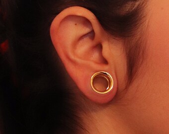 SurgicalSteelGoldTunnel, Eyelets,GoldPlatedTunnels,3mm,4mm,5mm,10mm,14mm,16mm,22mm,25mm,28mm,30mm,32mm,34mm,36mm