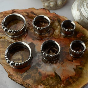 Silver Stainless Steel Tunnels,14mm,16mm,22mm,25mm,Eyelets,Gauge Jewelry,Dotted tunnel,Metal tunnels image 2