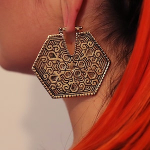 Ear Weights,Hoops,Brass Ear Weights, Tribal Jewellery, Heavy Earrings, Gauge Jewelry, Gauge Earrings, Ear Stretchers, Tattoo, Tribal Earring