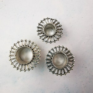 Sterling Silver Tunnel Ear Plugs Gauges, Ear Tunnels ,Silver Gauges, Piercing Jewelry, Stretched Earlobes,12mm,14mm