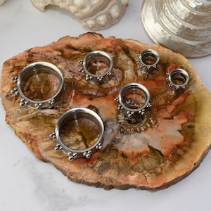 Silver Stainless Steel Tunnels,8mm,10mm,12mm,14mm,16mm,18mm,22mm,25mm,Eyelets,Gauge Jewelry,Dotted tunnel,Metal tunnels