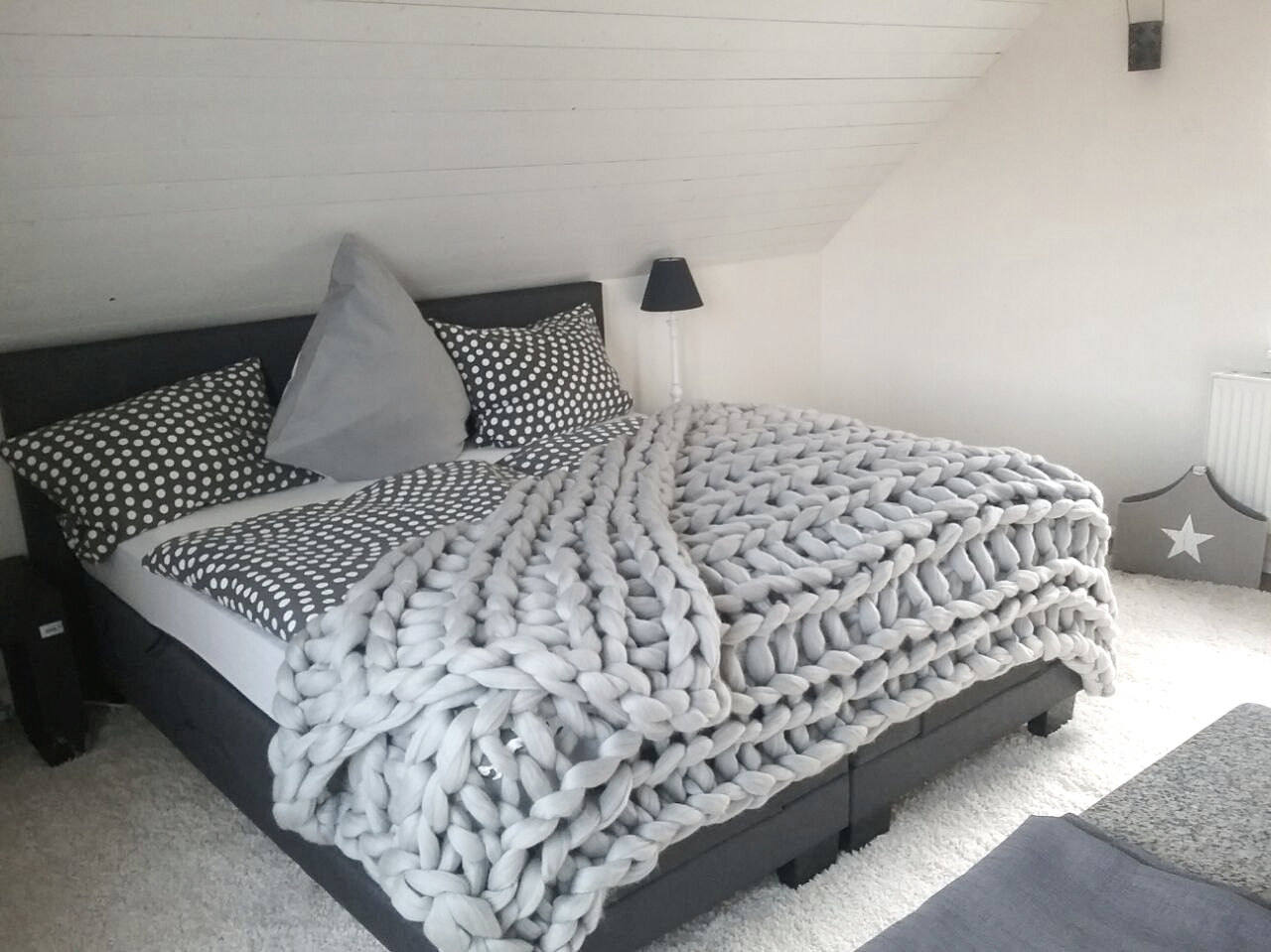 Gray throw blankets for double size bed Grey super chunky Etsy