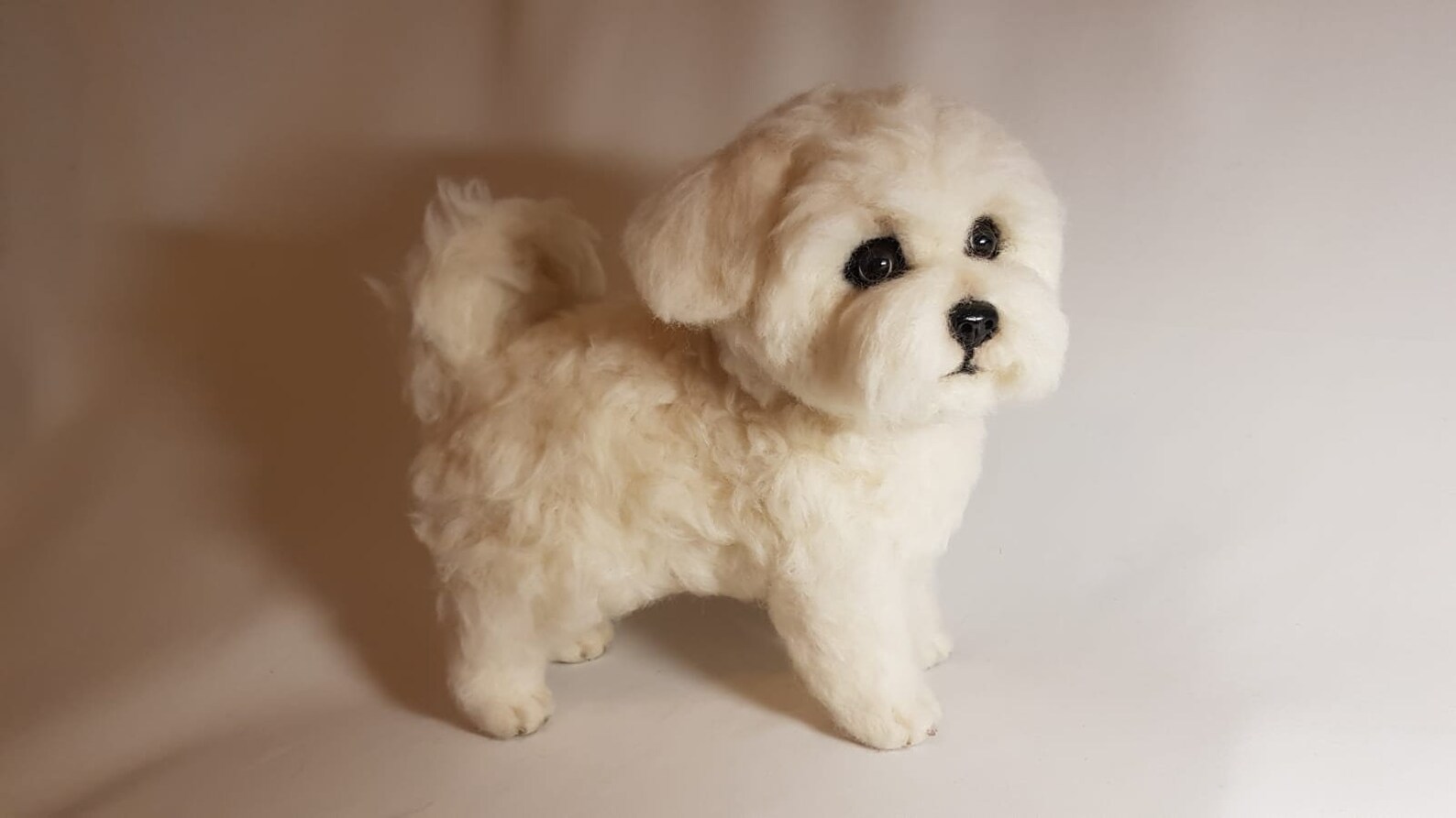 Custom stuffed plush dog White Maltese Breed Bolonka Etsy