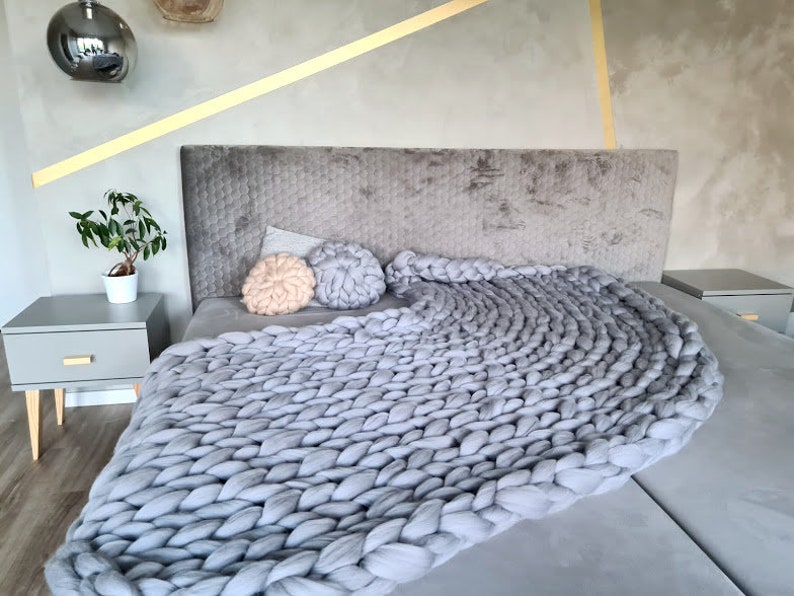 Large loop throw King blanket cover Big Yarn comforter King Etsy