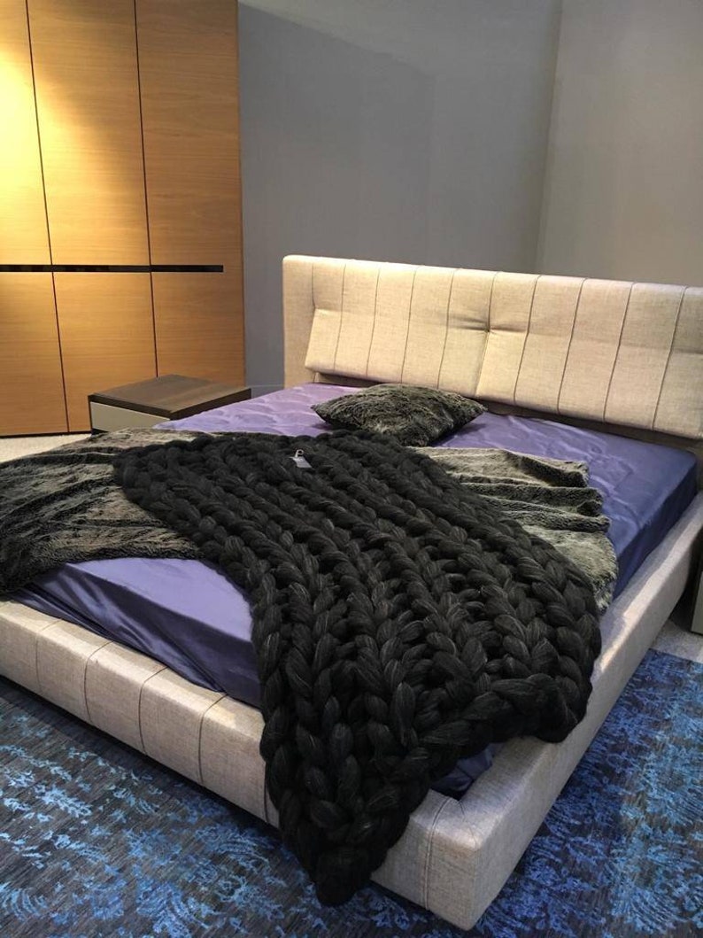 Queen Chunky Throw Blankets Merino Woollen Bed Throw for Etsy