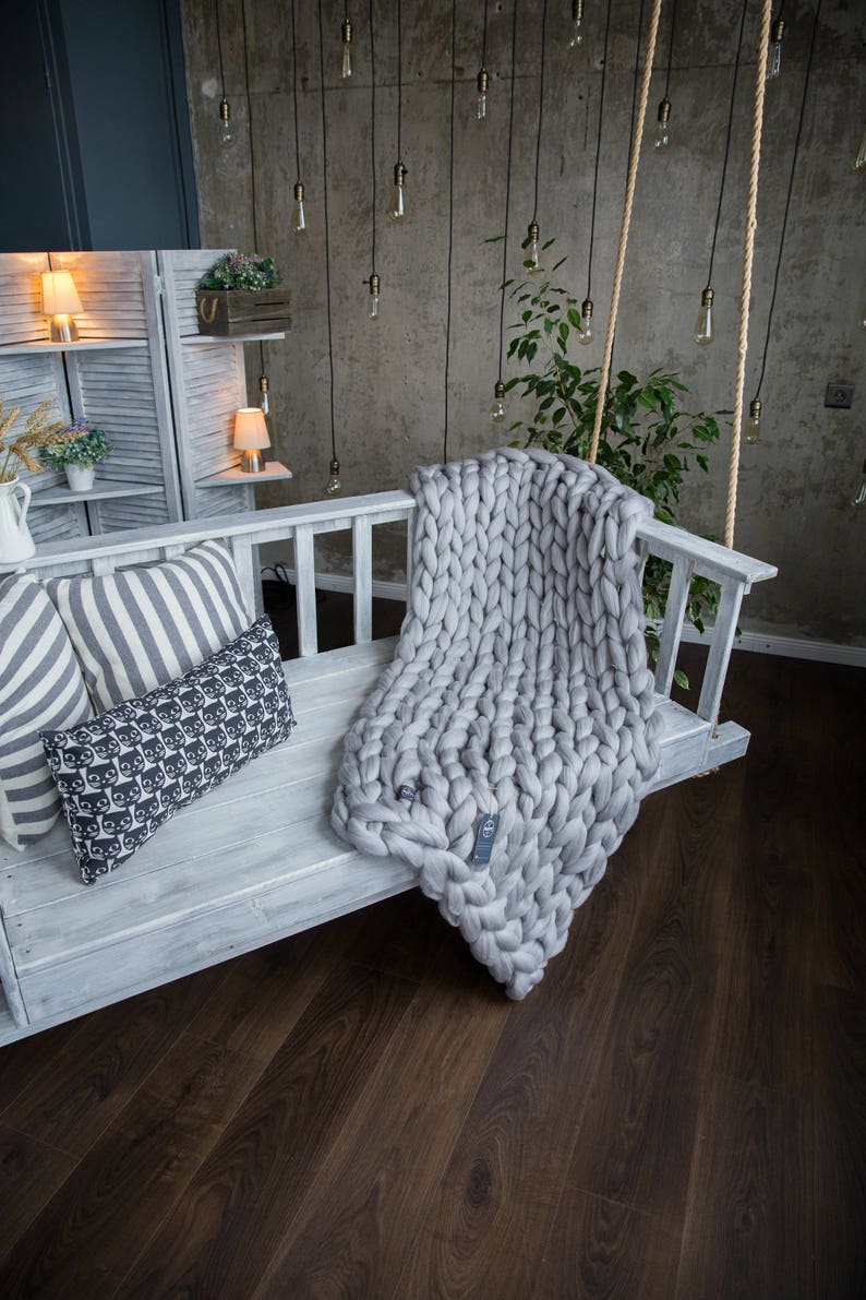 Queen Chunky Throw Blankets Merino Woollen Bed Throw for Etsy