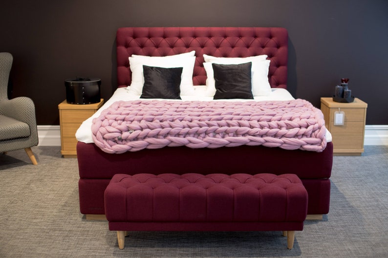 Merino wool blankets Giant knit for king bed King size Etsy