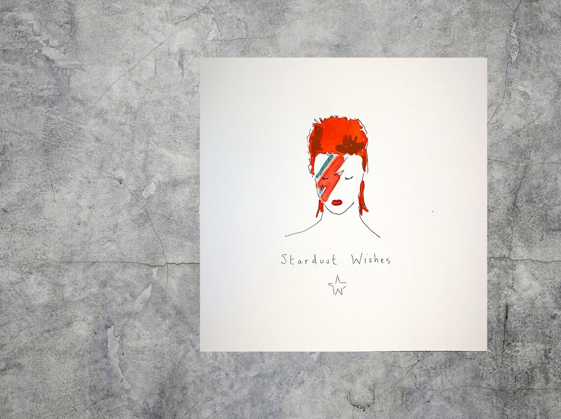David Bowie Ziggy Stardust Card Birthday Any Occasion Etsy