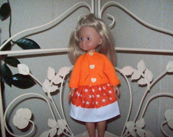 vêtements pour poupées de 32 /33 cm,compatible avec les chéries(jupe et gilet ou pull),