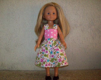 compatible with the girls etoilespour 32 33 cm dolls, and printed cotton dress