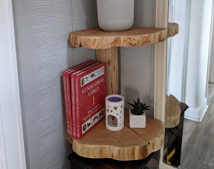 Handmade Corner Shelf Wood Corner Stand Rustic Display Unit Etsy
