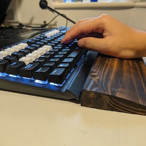 Wood Burnt Keyboard Wrist Rest- Handmade Support Cushion - Personalised Engrave