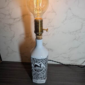 Upcycled Gin | Rum | Tequila | Whisky Bottle Table Lamp with Retro twisted switch, Birthday Gift, Anniversary Gift, Housewarming gift