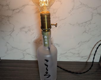 Upcycled Gin | Rum | Tequila | Whisky Bottle Table Lamp with Retro twisted switch, Birthday Gift, Anniversary Gift, Housewarming gift