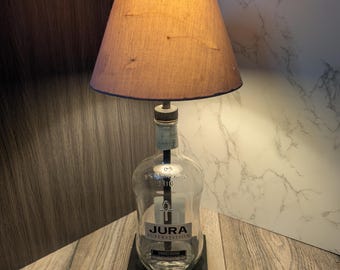 Upcycled Jura Whisky Bottle Table Lamp with Stand, Birthday Gift, Anniversary Gift, Housewarming gift
