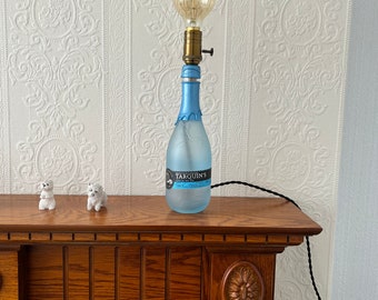 Upcycled Gin | Rum | Tequila Bottle Table Lamp with Retro twisted switch & Fairy light- Birthday Gift, Anniversary Gift, Housewarming gift