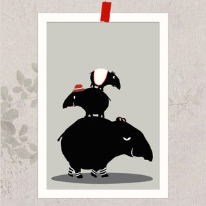 Kleines Tierposter - Tapir, DIN A5