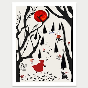 Märchen Karte  - "Rotkäppchen" inkl. Umschlag  (12 x 17cm)