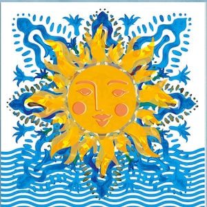 Gruss- und Glückwunschkarte, italienischer Sommer - Sonne und Meer