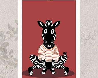 Animal Print  &#39;Zebra&#39; - small poster 15 x 21 cm