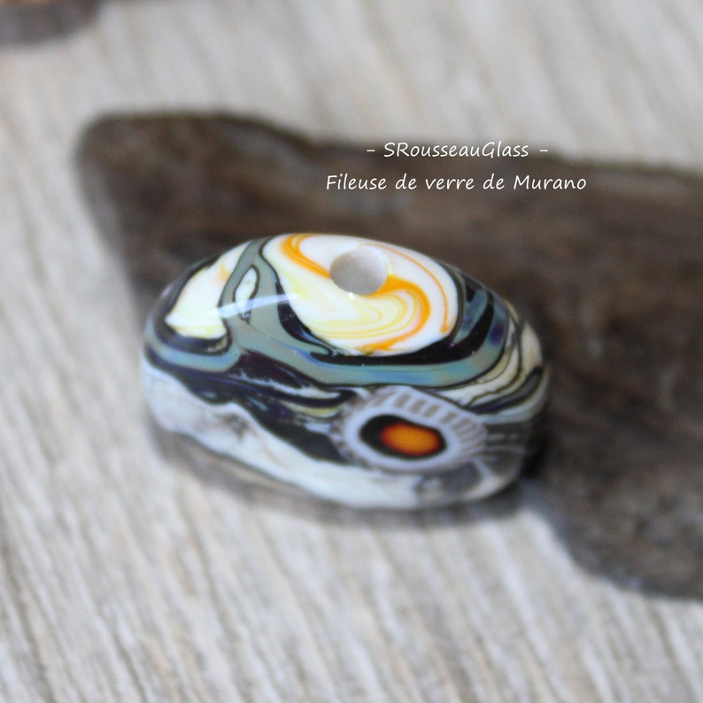 Perle focale de verre Filées Au Chalumeau perle filée à la flamme en verre de Murano Handmade Lampwork image 3