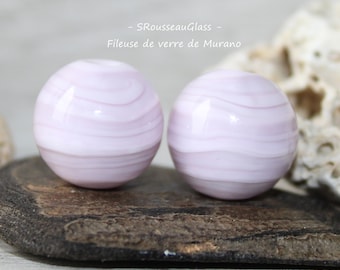 Perle de verre Filée Au Chalumeau -  2 perles filées à la flamme en verre de Murano - DUO - Handmade Lampwork