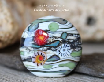 Perle focale de verre Filées Au Chalumeau -  perle filée à la flamme en verre de Murano - - Handmade Lampwork