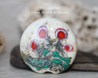 Perle focale de verre Filées Au Chalumeau -  perle filée à la flamme en verre de Murano - - Handmade Lampwork