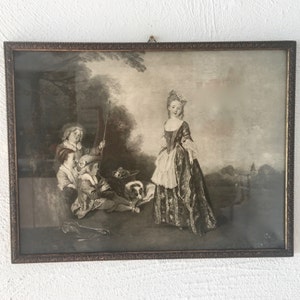 Painting "the dance" in a gilded frame under glass