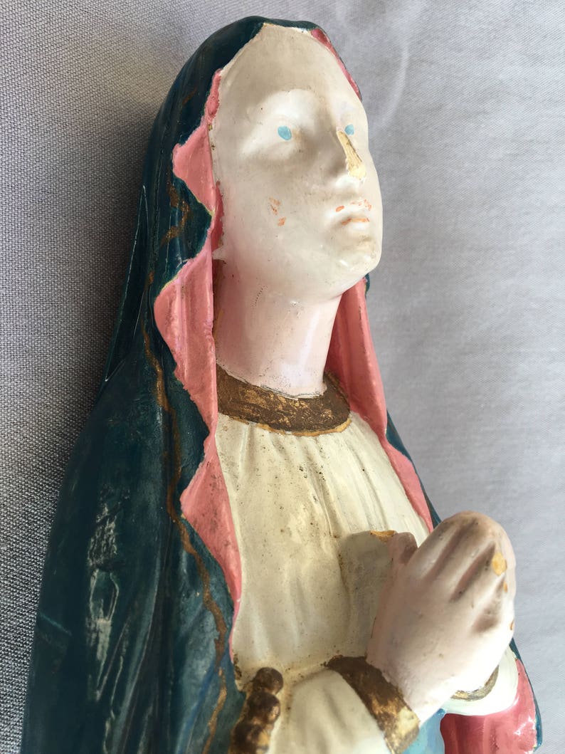 Statue Vierge Marie Ancienne statue Statue religieuse Notre Etsy