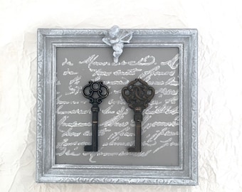 Cadre avec clefs, décoration Shabby chic