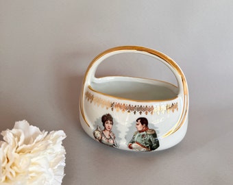 Vide-poche en porcelaine Napoléon et Joséphine