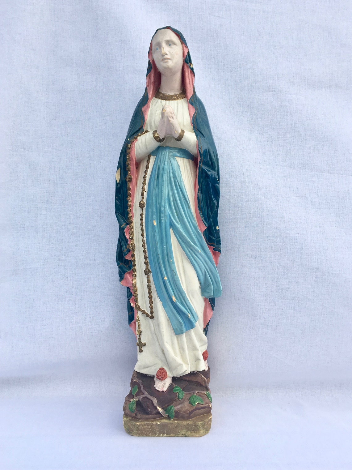 Statue Vierge Marie Ancienne statue Statue religieuse Notre Etsy
