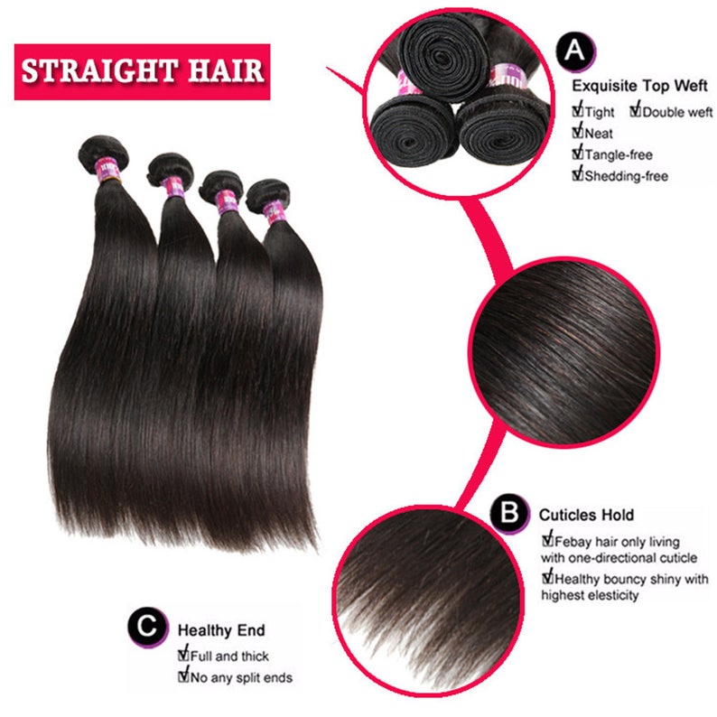 Hair Brazilian Straight Remy Human Hair Weave 1 Bundle Natural Etsy
