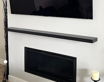 Black Metal Floating Shelf: Heavy Duty Stainless Steel Wall Decor