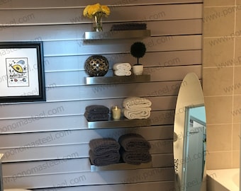 PONOMA Stainless Steel Floating Shelves: Heavy Duty Bathroom Vanity