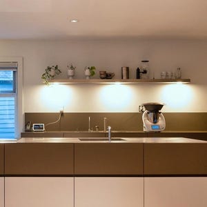 Metal Floating Shelves With LED Lights by Ponoma® - Stainless Steel Shelves For Kitchen or Bathroom Storage Organization
