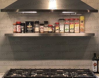 Stainless steel floating wall shelf: for kitchen, living, kids, bathroom, bookshelf, outdoor - modern, minimalistic metal shelves PONOMA