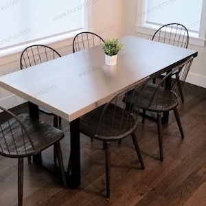 Table PONOMA® seamless brushed stainless steel, thickness 1.5&quot; + 28&quot; height legs