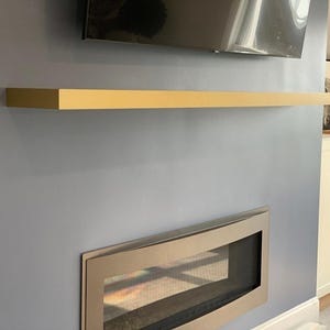Gold Floating Shelves PONOMA®, Brass Shelves, Metal Fireplace Mantel Shelf, Vanity Shelf, Living Room Storage Organization, Heavy Duty