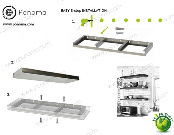 Floating stainless steel shelves kitchen deals