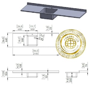 Brushed Stainless Steel Countertop with Integrated Sink & Backsplash
